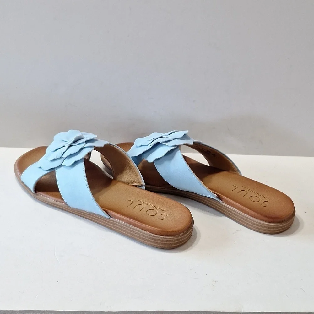 Soul Naturalizer NEW Light Blue Joyful Coquette Flower Comfort Sandals Size 7.5 - Picture 7 of 11